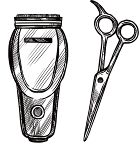 Maquinilla de Afeitar y Tijeras, los utensilos que utilizamos en la peluquería del Baron Dandy